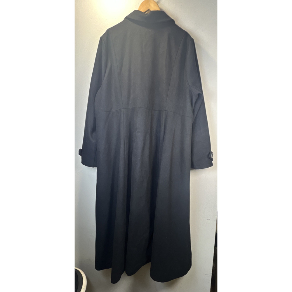 TORRID 3X 22 24 plus FIT FLARE MILITARY FIT COAT WOOL heavy Black Midi $129 NWT - Picture 13 of 16